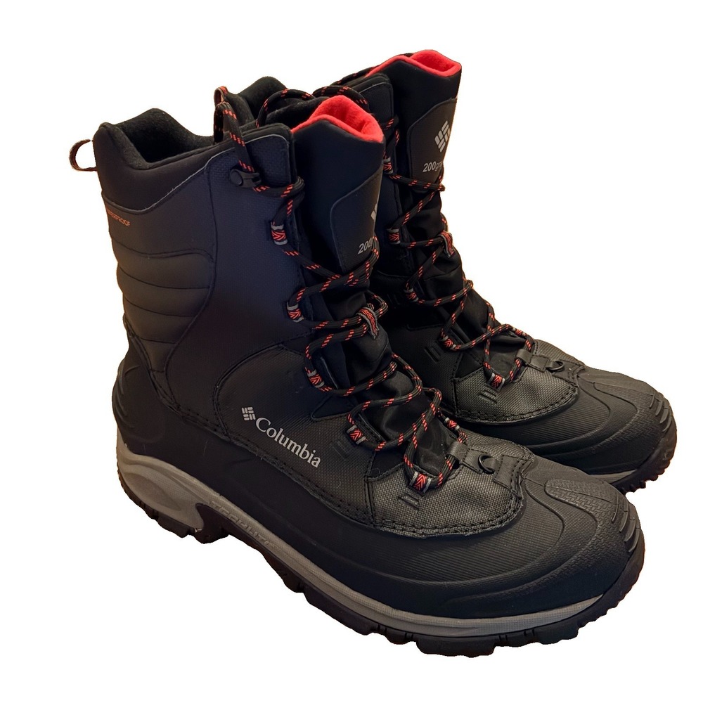 Columbia Bugaboot III Mens Size 17 Black Red Waterproof 200g Winter Snow Boots